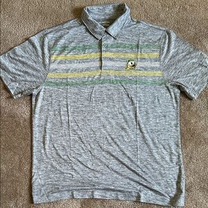 Oregon Ducks Grey Polo with Stripes